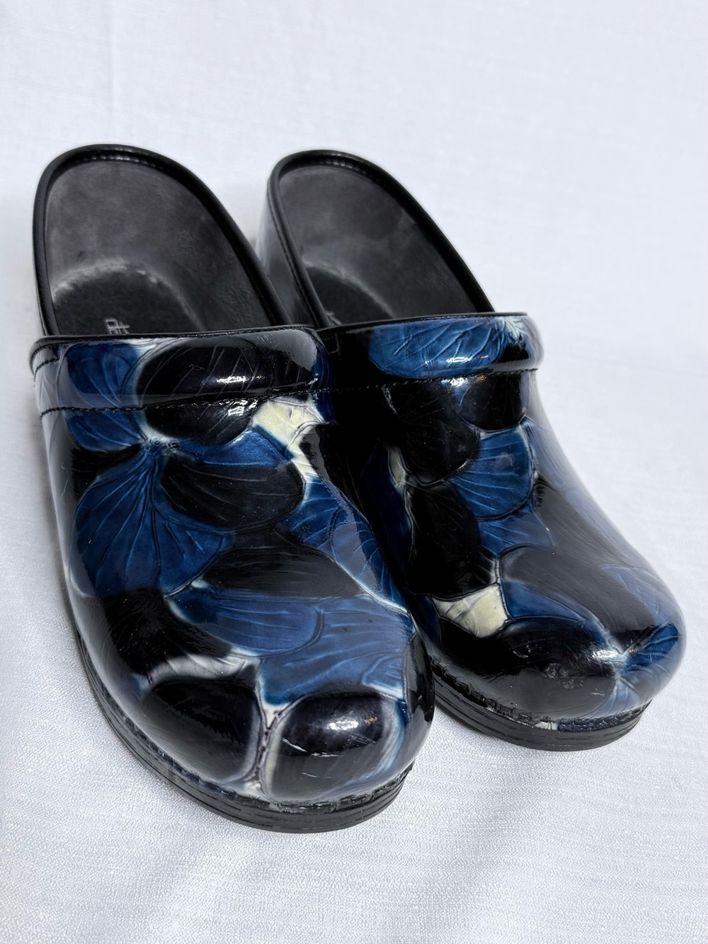 Dansko Womens Professional Tooled Leather Clogs Black Blue Sz US 10.5 11 EU 41 - Picture 8 of 10